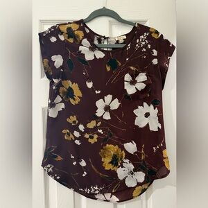 Burgundy Floral Blouse